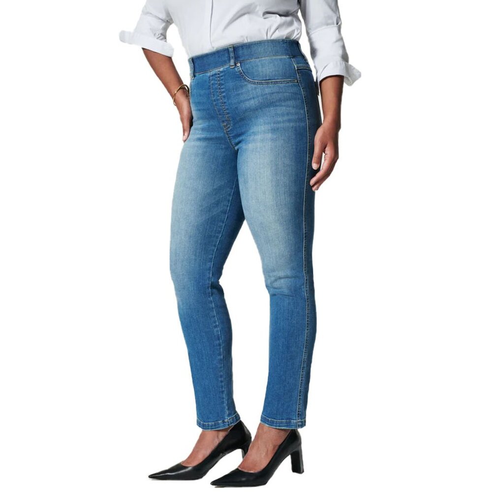 SPANX Straight Leg Ankle Jeans - Vintage Indigo Wash